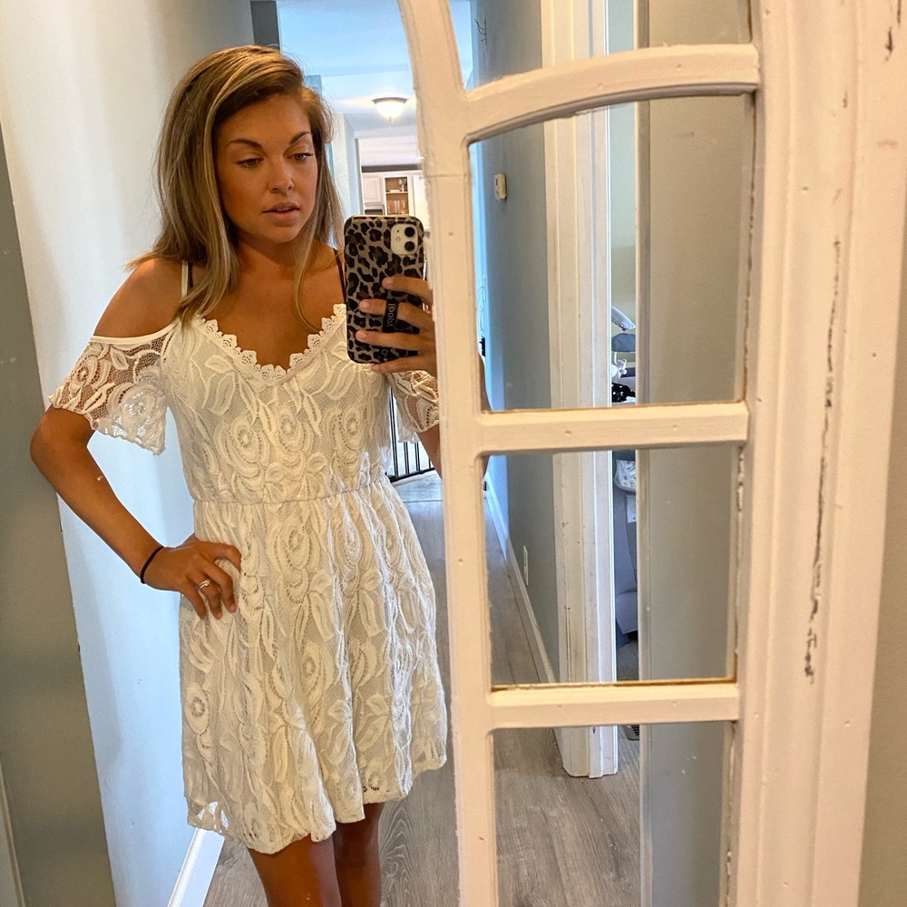 White mini dress